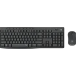מקלדת ועכבר אלחוטיים Logitech MK295 Silent בצבע אפור בעברית ואנגלית