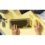 מקלדת מכאנית אלחוטית שחור צהוב LOGITECH POP KEYS