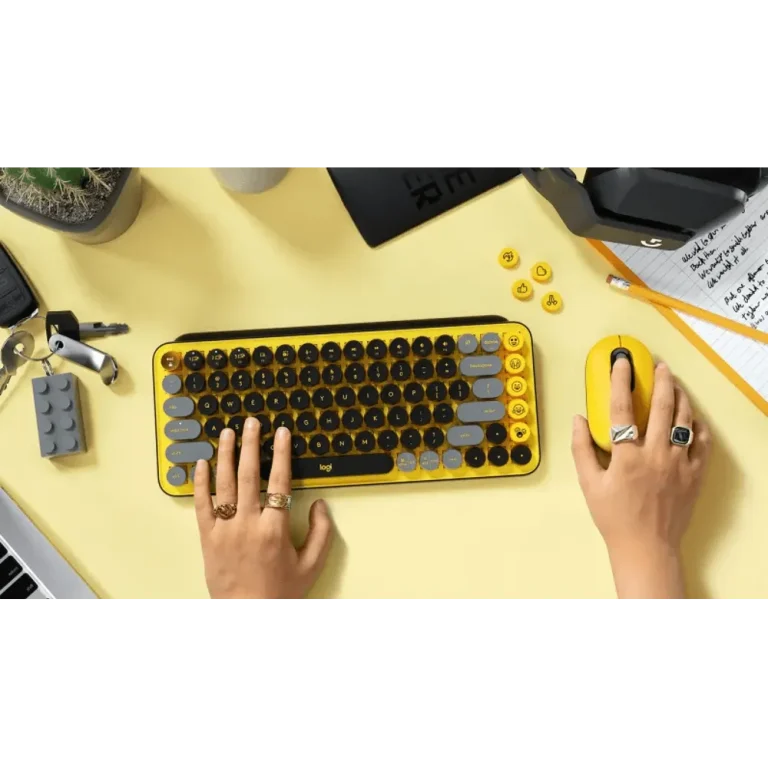 מקלדת מכאנית אלחוטית שחור צהוב LOGITECH POP KEYS