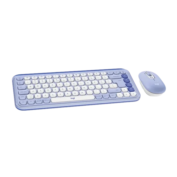 סט מקלדת ועכבר אלחוטיים בצבע לילך LOGITECH POP ICON COMBO