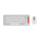 סט מקלדת ועכבר אלחוטיים בצבע אוף-וויט LOGITECH POP ICON COMBO