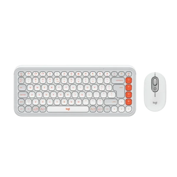 סט מקלדת ועכבר אלחוטיים בצבע אוף-וויט LOGITECH POP ICON COMBO
