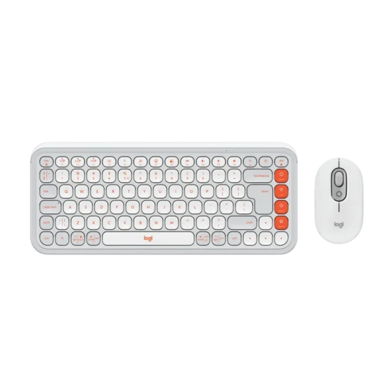 סט מקלדת ועכבר אלחוטיים בצבע אוף-וויט LOGITECH POP ICON COMBO