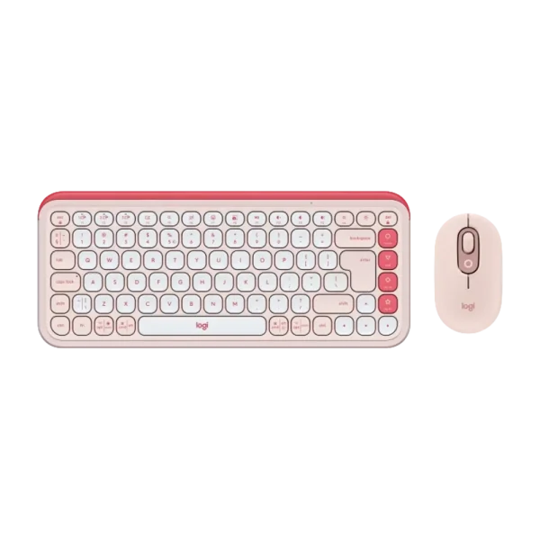 סט מקלדת ועכבר אלחוטיים בצבע ורוד LOGITECH POP ICON COMBO