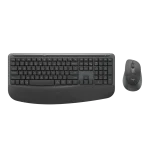 מקלדת ועכבר אלחוטיים דגם Signature Comfort Plus MK880 בצבע אפור כהה מבית Logitech