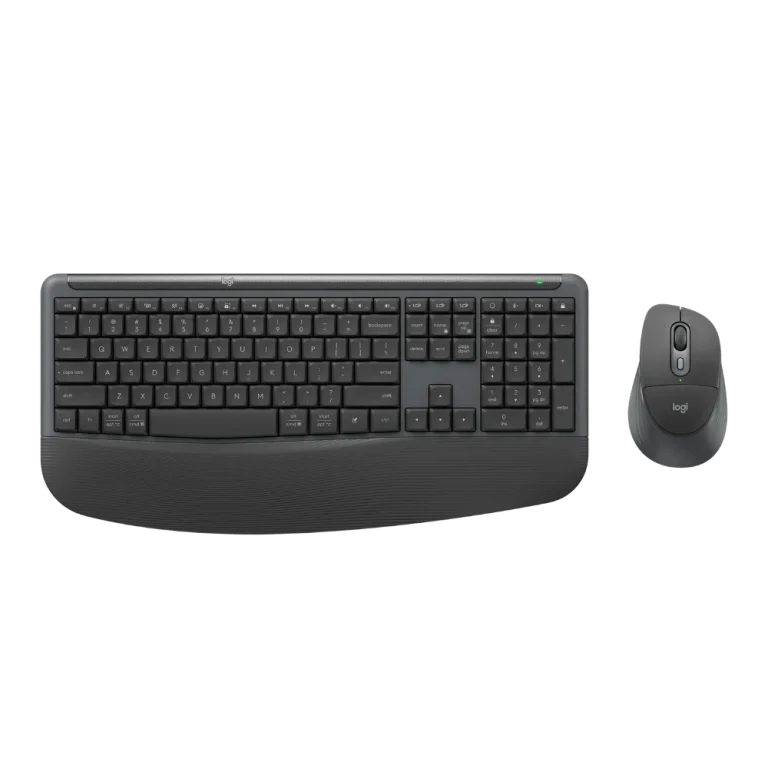 מקלדת ועכבר אלחוטיים דגם Signature Comfort Plus MK880 בצבע אפור כהה מבית Logitech
