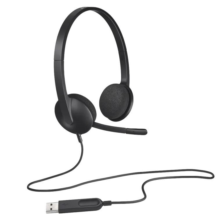 אוזניות ומיקרופון Logitech USB H340