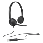 אוזניות ומיקרופון Logitech USB H340