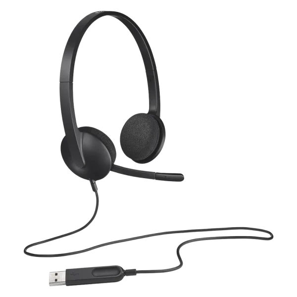 אוזניות ומיקרופון Logitech USB H340