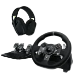 חבילת גיימינג הכוללת הגה ואוזניות מבית LOGITECH