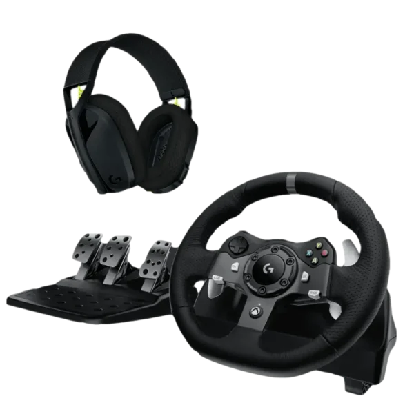חבילת גיימינג הכוללת הגה ואוזניות מבית LOGITECH