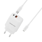 מטען קיר מהיר PD20W + QC3.0 18W בצבע לבן מבית SILVER LINE
