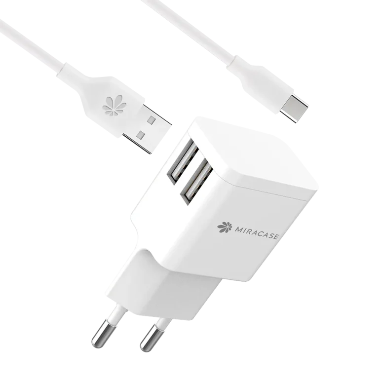 מטען קיר דגם MWC244 בצבע לבן+כבל מיקרו MIRACASE