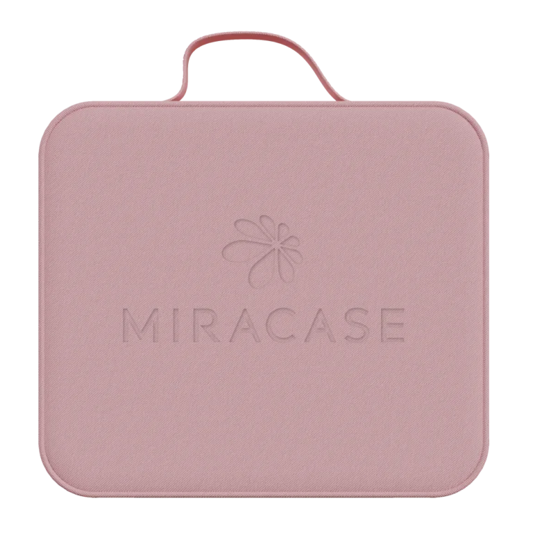 תיק איפור מחולק עם מראה ותאורת לד דגם MCB450 מבית MIRACASE בצבע ורוד