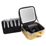 תיק איפור מחולק עם מראה ותאורת לד דגם MCB450 מבית MIRACASE בצבע זהב