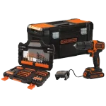 סט מקדחה דופקת / מברגה 18V דגם BDCHD18S1KA-QW מבית BLACK+DECKER