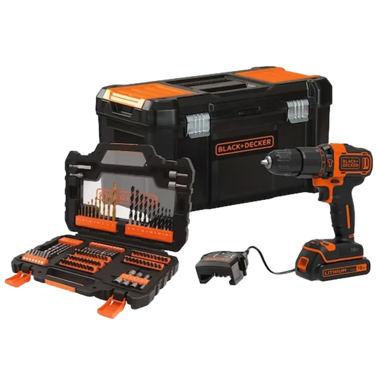 סט מקדחה דופקת / מברגה 18V דגם BDCHD18S1KA-QW מבית BLACK+DECKER