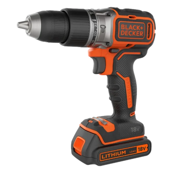 מקדחת פטיש 18V אלחוטי + 20ACC דגם BDCHD18D1KA-QW מבית BLACK&DECKER