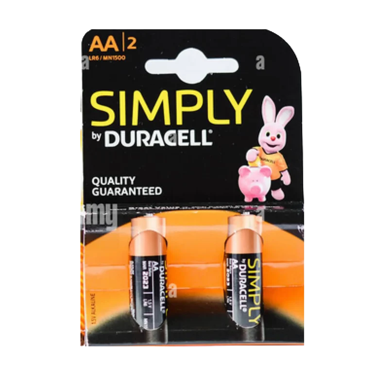 סט 2 סוללות AA אלקליין Duracell Simply