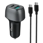 מטען מהיר לרכב PD25W+QC18W Miracase + כבל Type c to Type c