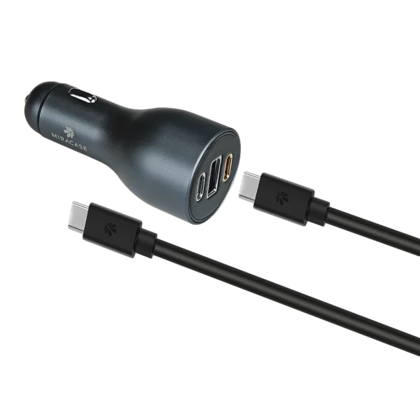 מטען מהיר לרכב  PD120W+ כבל Type c to Type c