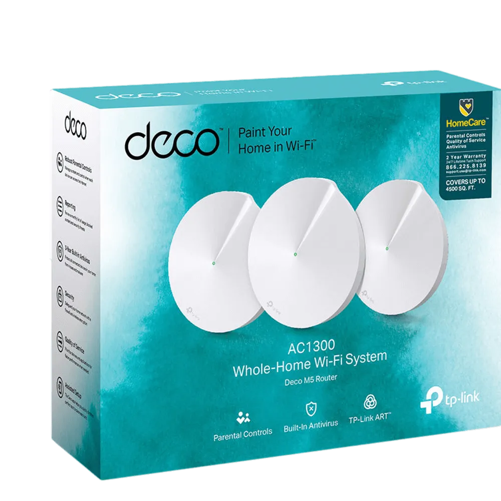 (3 יחידות) Deco M5 AC1300 מבית TP-LINK
