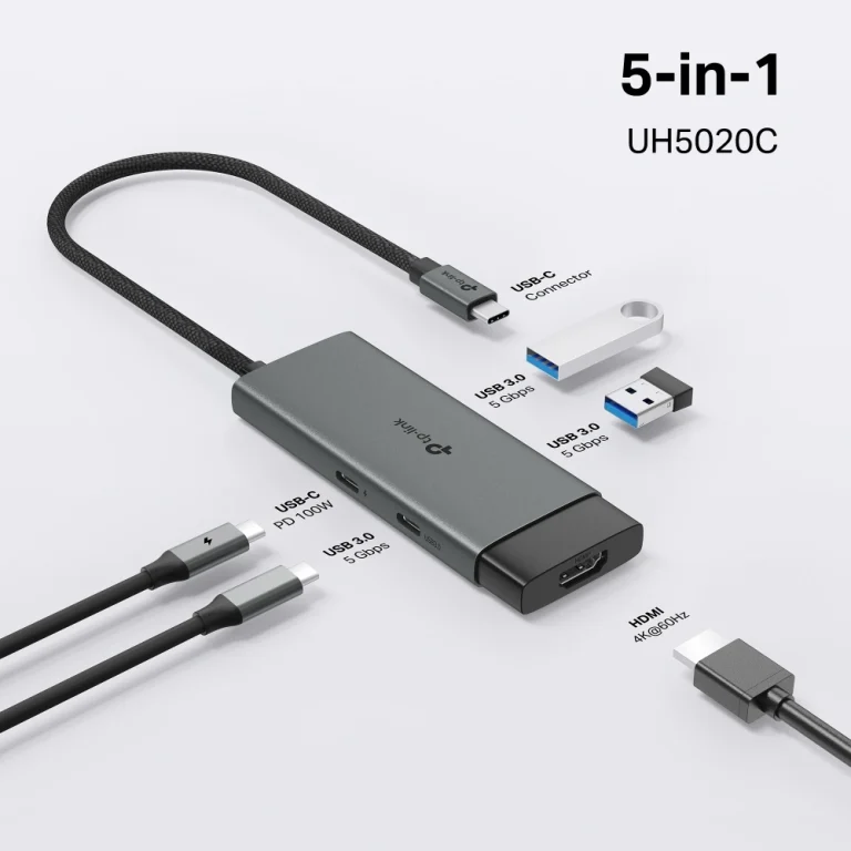 UH5020C USB Type-C 5-in-1 Hub מבית TP-LINK