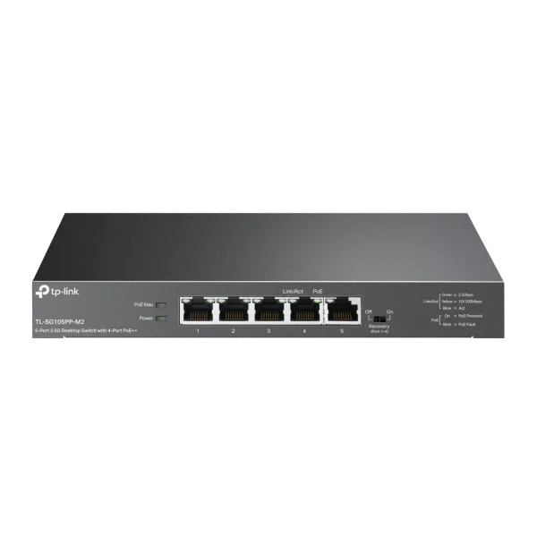 סוויץ' ++TL-SG105PP-M2 2.5G PoE מבית TP-LINK