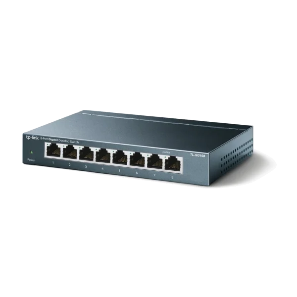 מתג שולחני 8 פורטים SG108 Gigabit מבית TP-LINK