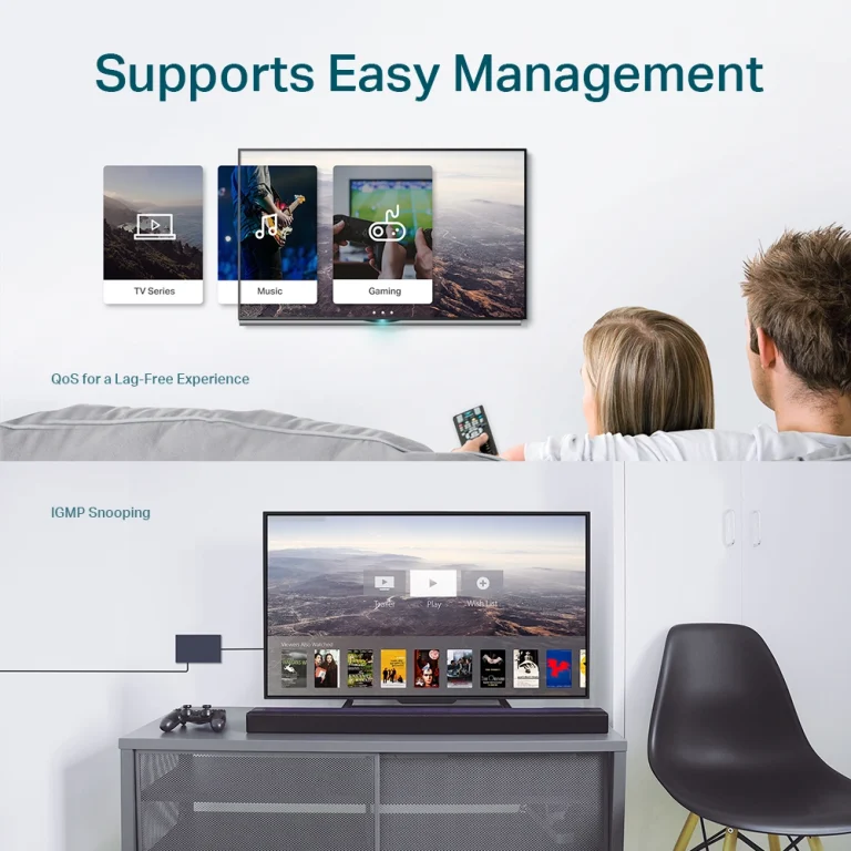 מתג 8 פורטים SG108E Gigabit מבית TP-LINK