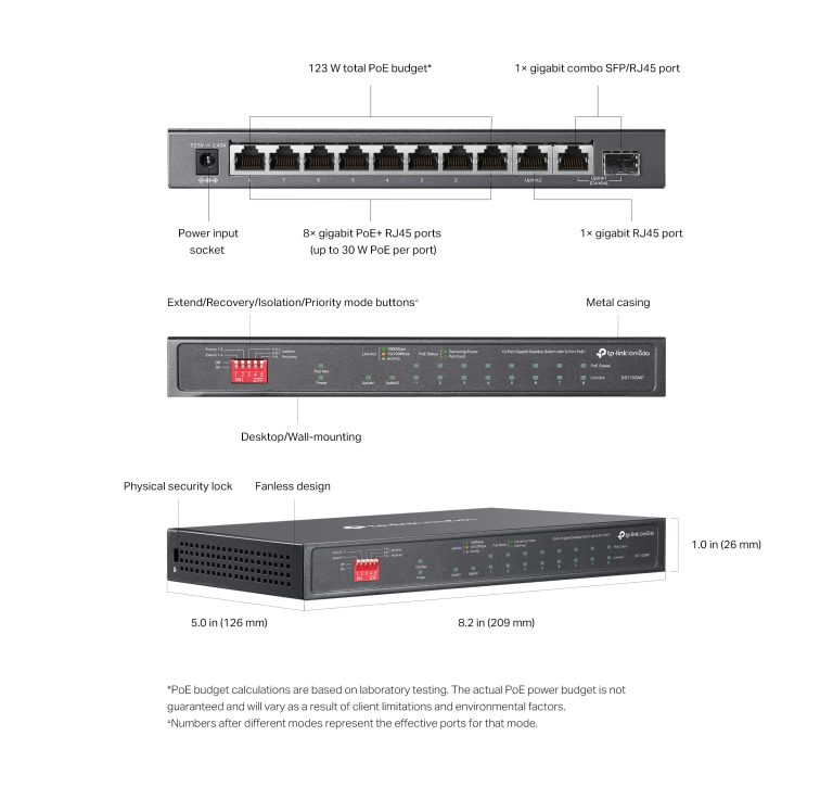 מתג שולחני +DS110GMP PoE מבית OMADA