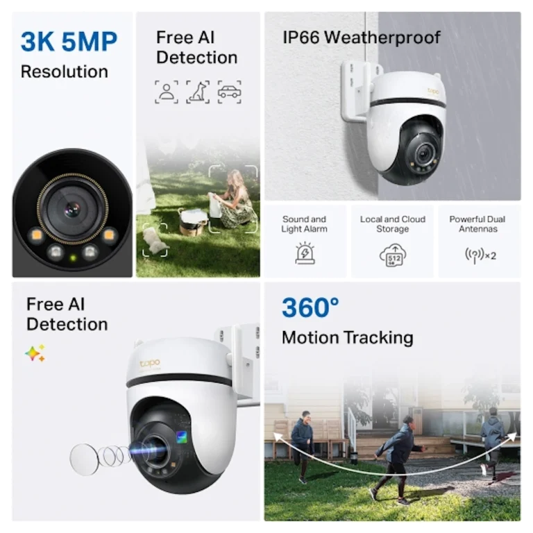 מצלמת אבטחה חיצונית ממונעת דגם Tapo C530WS מבית TP-Link