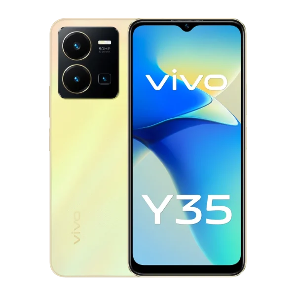 סמארטפון vivo דגם Y35 בצבע זהב שמש