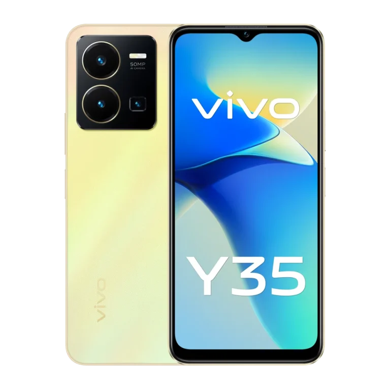 סמארטפון vivo דגם Y35 בצבע זהב שמש