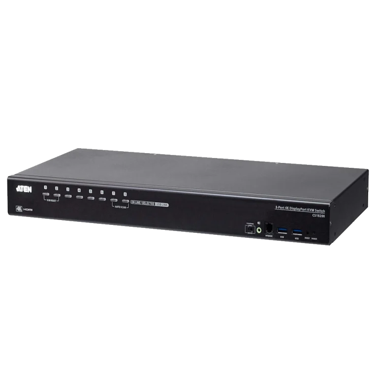 CS19208 8-PORT DP-4K USB3 1U KVM מבית ATEN
