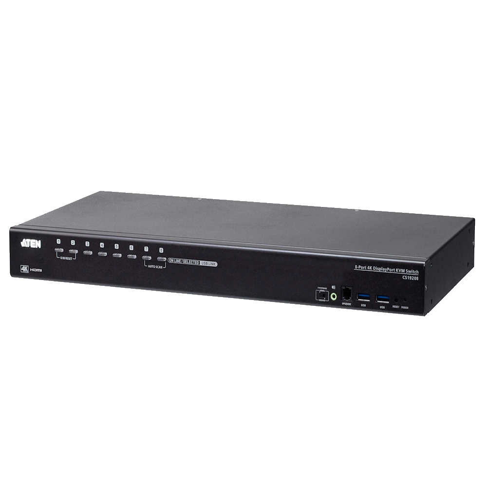 CS19208 8-PORT DP-4K USB3 1U KVM מבית ATEN