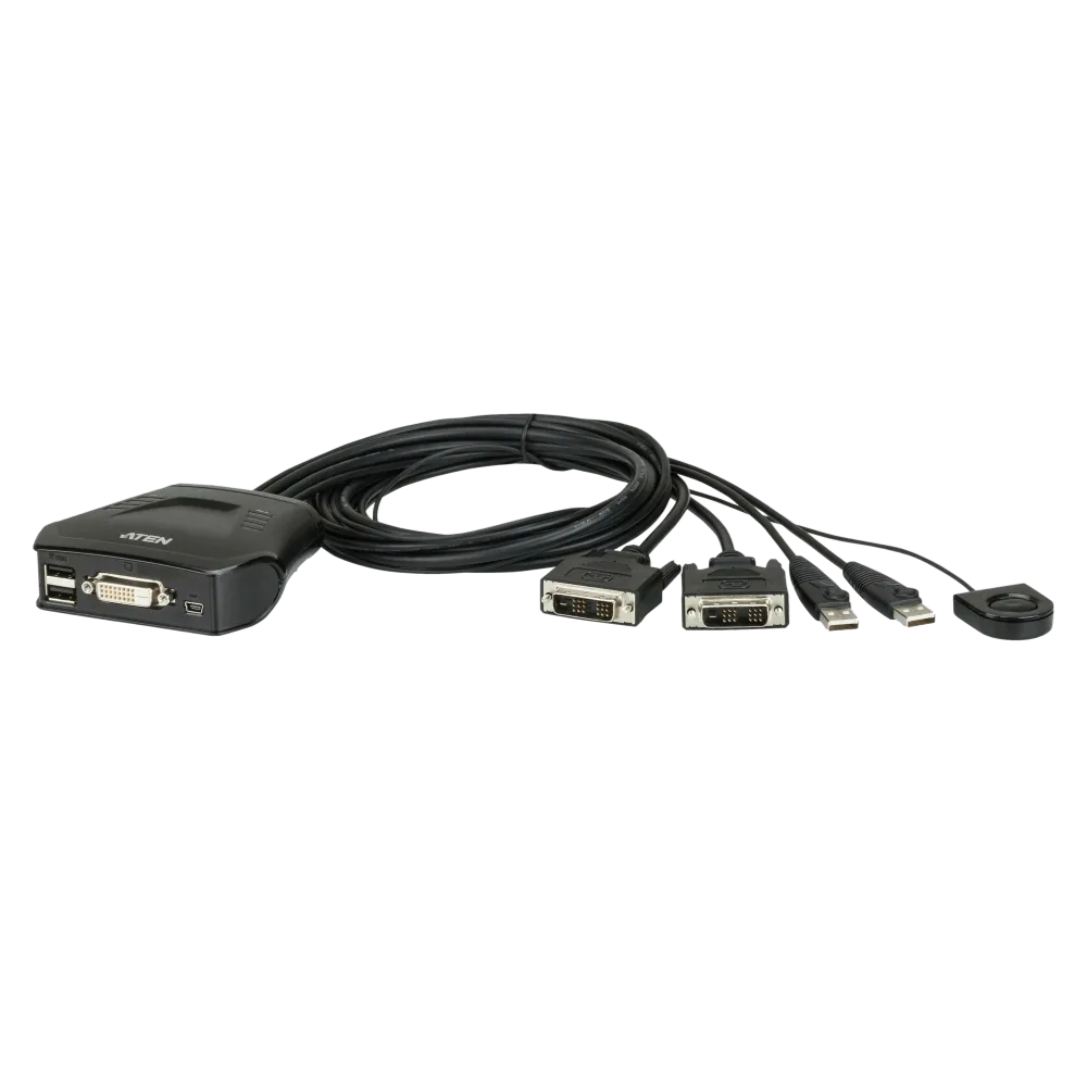 CS22D 2-Port USB DVI Cable KVM Switch מבית ATEN