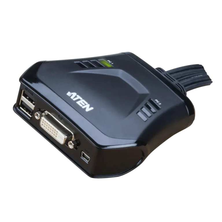 CS22D 2-Port USB DVI Cable KVM Switch מבית ATEN