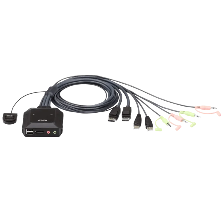 CS22DP 2PORT 4K DP/USB KVM מבית ATEN