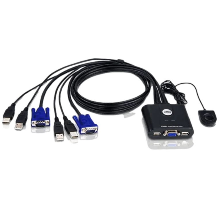 CS22U 2-PORT USB VGA CABLE KVM מבית ATEN