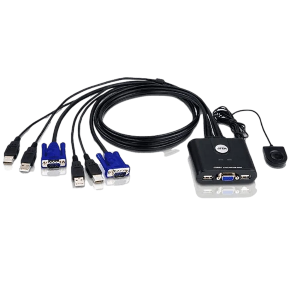 CS22U 2-PORT USB VGA CABLE KVM מבית ATEN