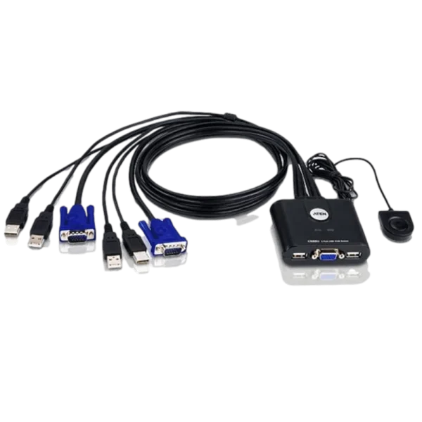 CS22U 2-PORT USB VGA CABLE KVM מבית ATEN