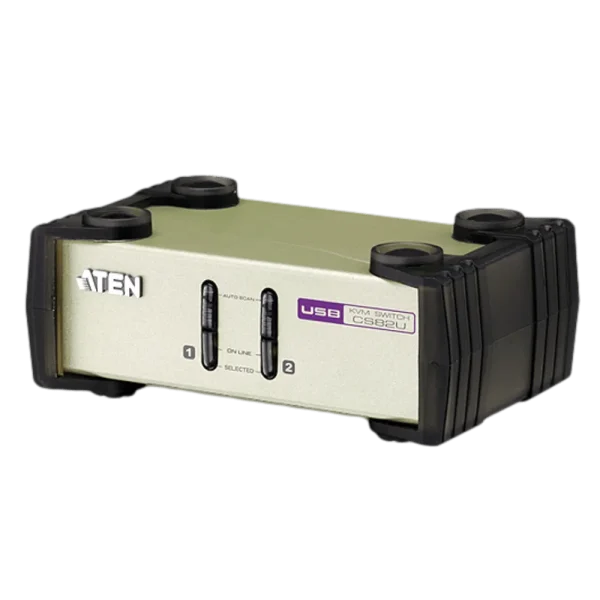 CS82U 2-Port PS/2-USB VGA KVM Switch מבית ATEN
