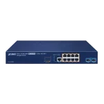 מתג ניהולי +PLANET GS-6320-8P2X L3 8×Gigabit PoE‎ + ‎2×10G SFP