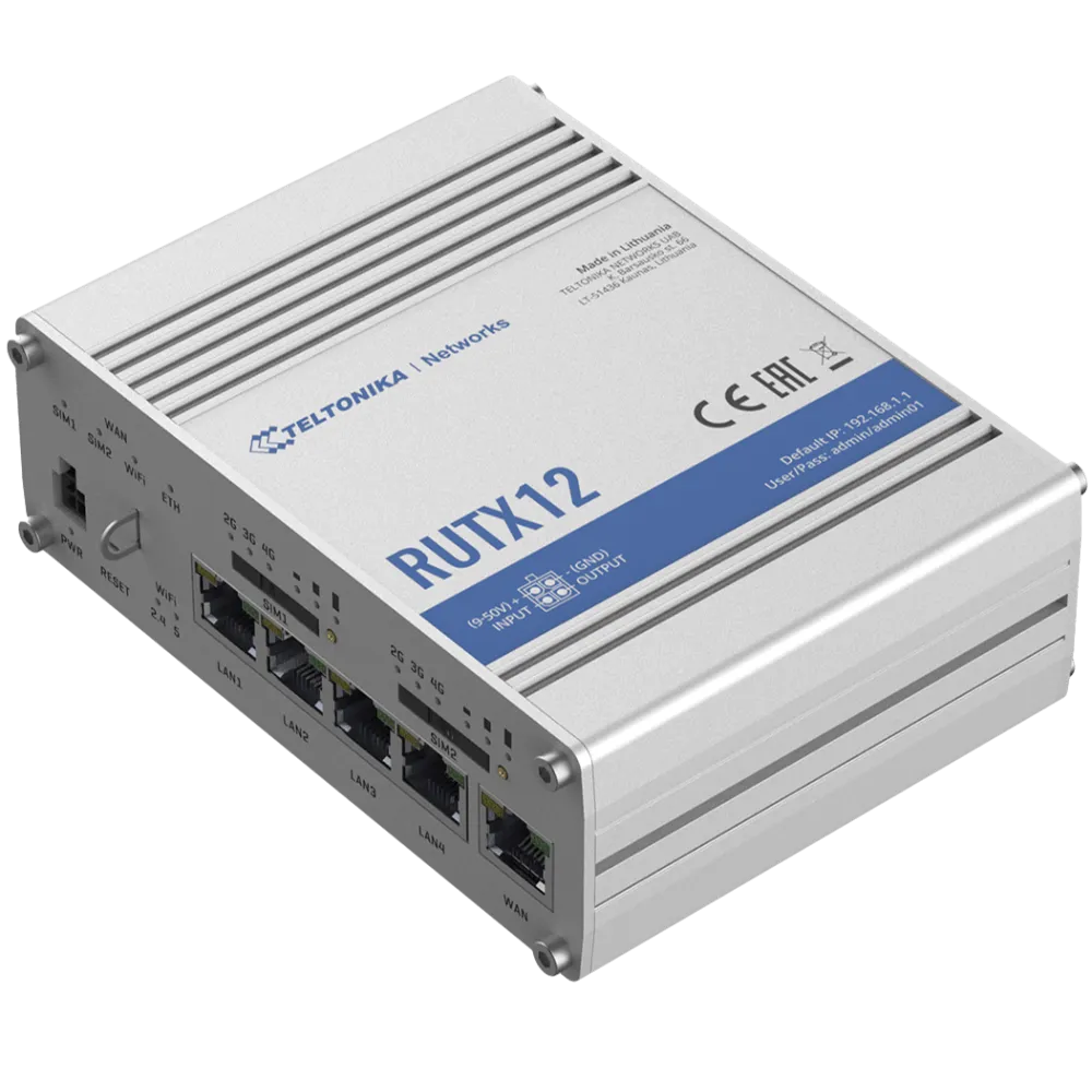 נתב סלולרי תעשייתי RUTX12 מבית TELTONIKA