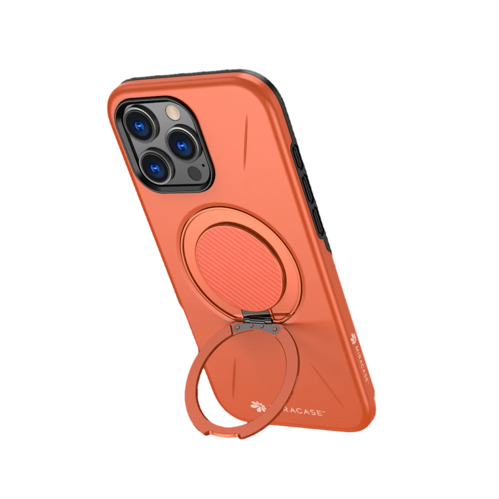 כיסוי ל-iPhone 16 Pro בצבע כתום דגם MIRAMAG מבית Miracase כיסוי ל-iPhone 16 Pro בצבע כתום דגם MIRAMAG מבית Miracase