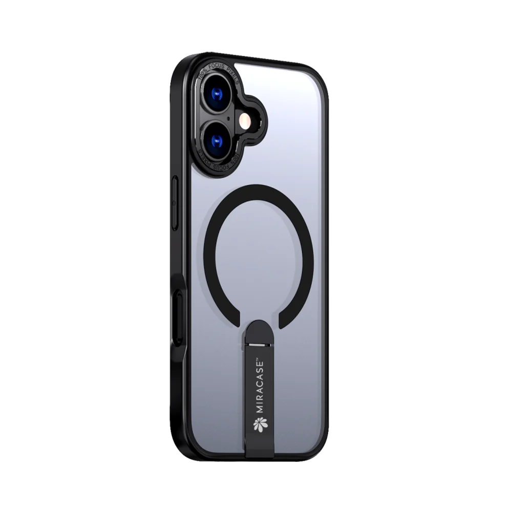 כיסוי MAGSAFE ל-iPhone 17 בצבע שחור דגם MIRASTAND מבית Miracase כיסוי MAGSAFE ל-iPhone 17 בצבע שחור דגם MIRASTAND מבית Miracase