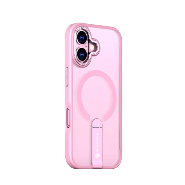 כיסוי MAGSAFE ל-iPhone 17 בצבע ורוד דגם MIRASTAND מבית Miracase
