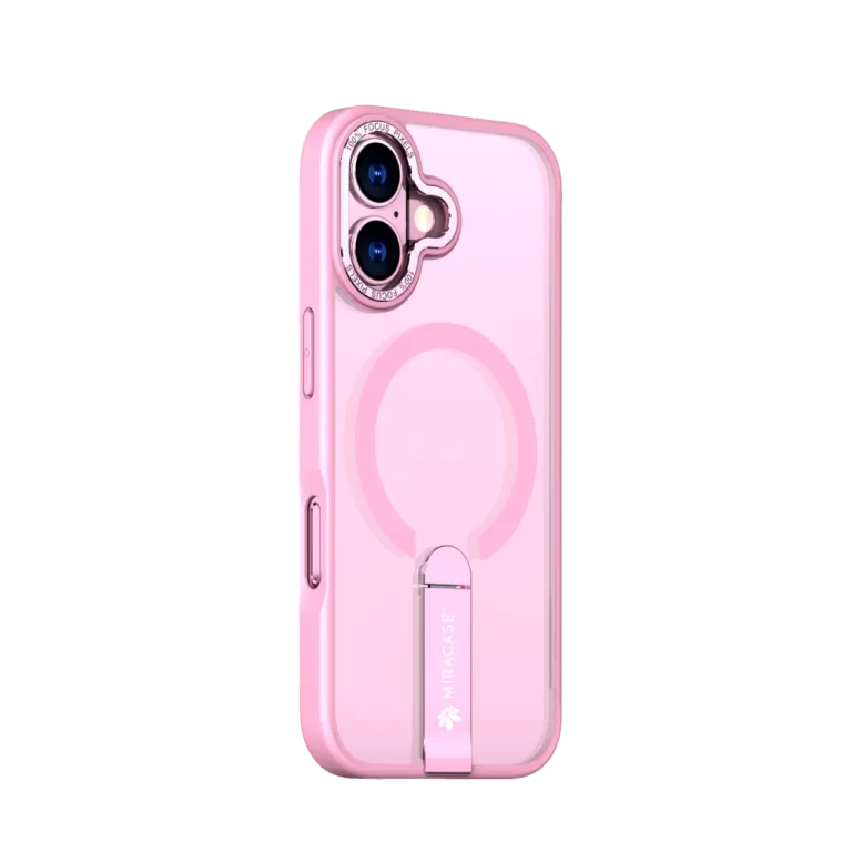 כיסוי MAGSAFE ל-iPhone 17 בצבע ורוד דגם MIRASTAND מבית Miracase