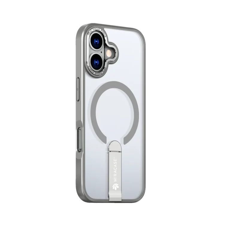 כיסוי MAGSAFE ל-iPhone 17 בצבע אפור דגם MIRASTAND מבית Miracase